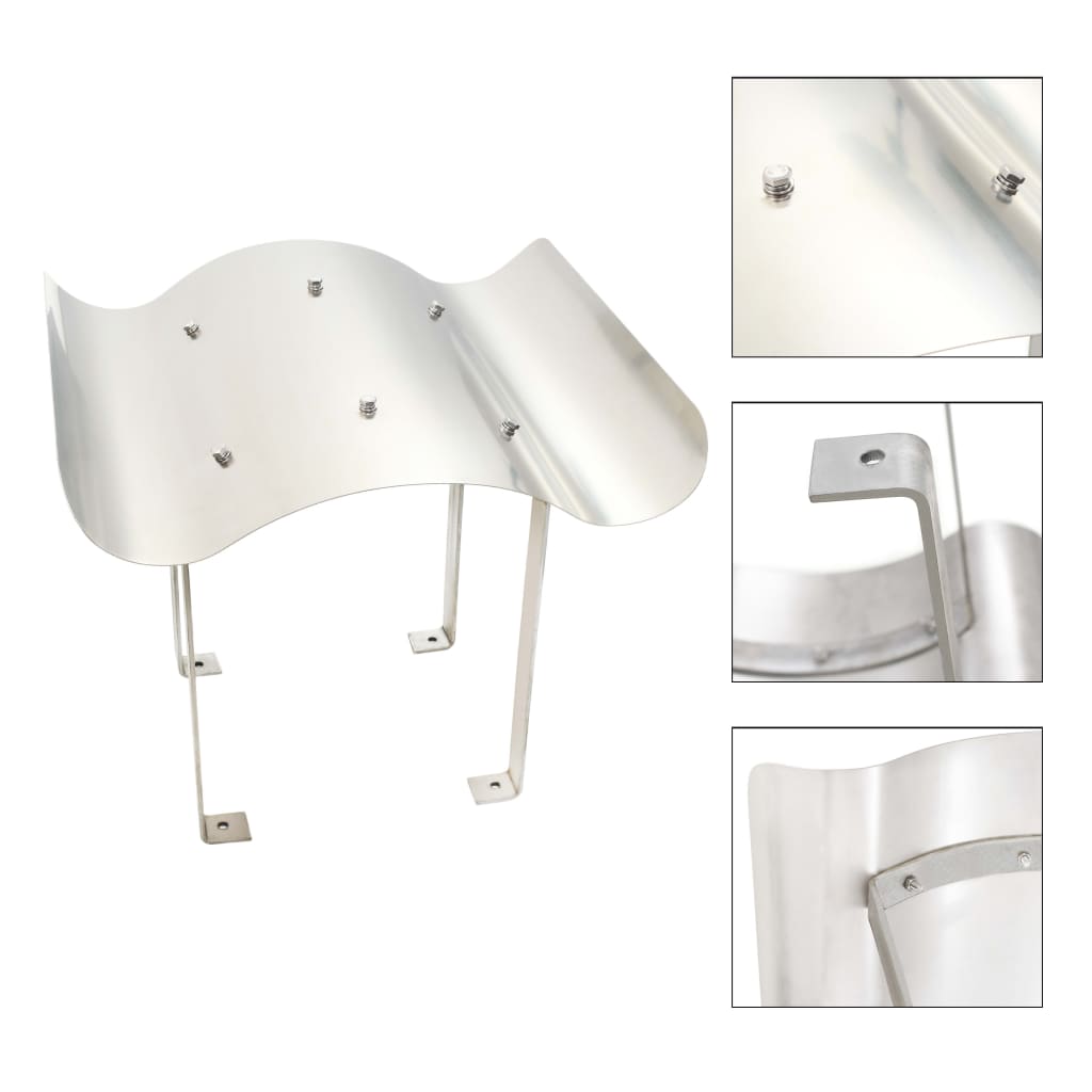 Chimney Cowl Stainless Steel Silver - Decor Base