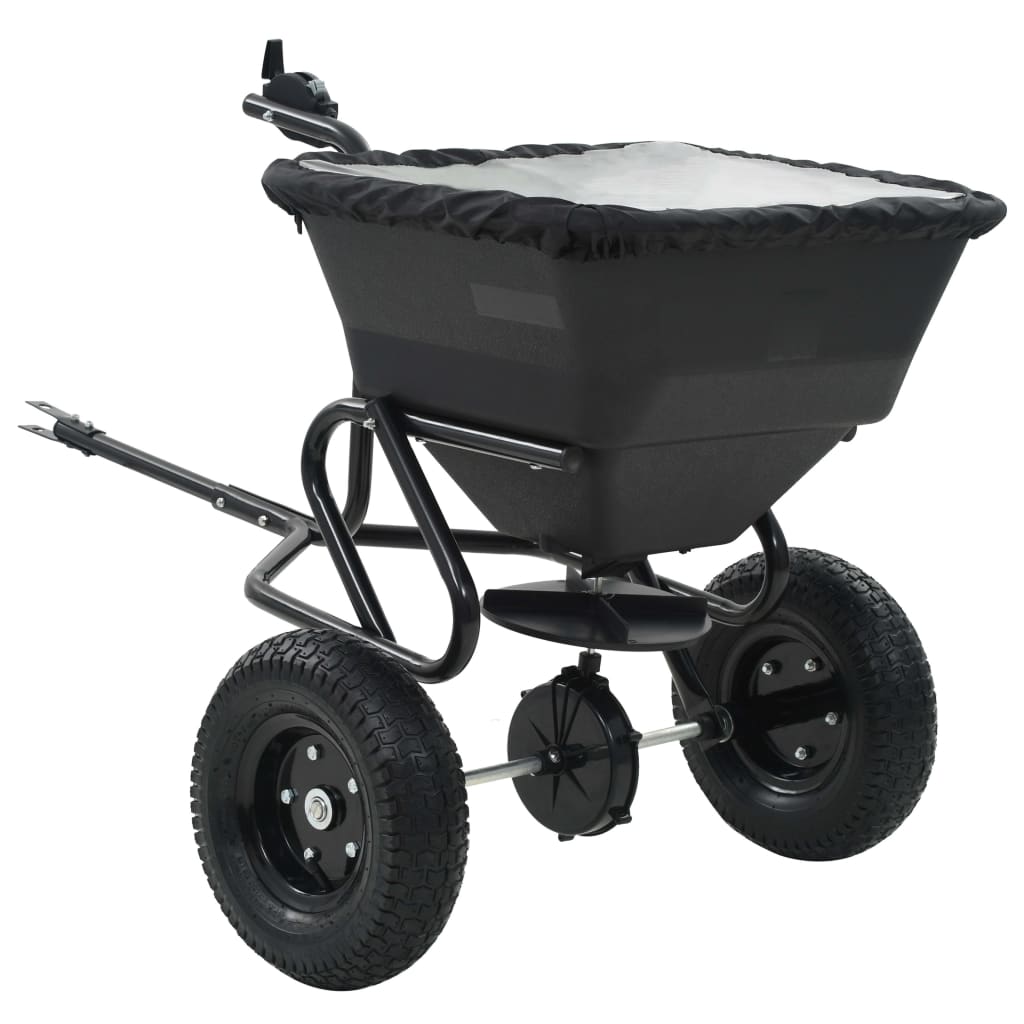 HELM Tow Behind Salt Spreader PVC and 125x74x79 cm 45 L Steel - Charlotte Dunes