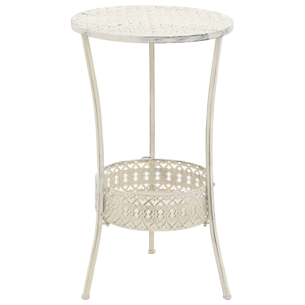 Bistro Table Vintage Style Round Metal 40x70 cm White - Millennium Furniture