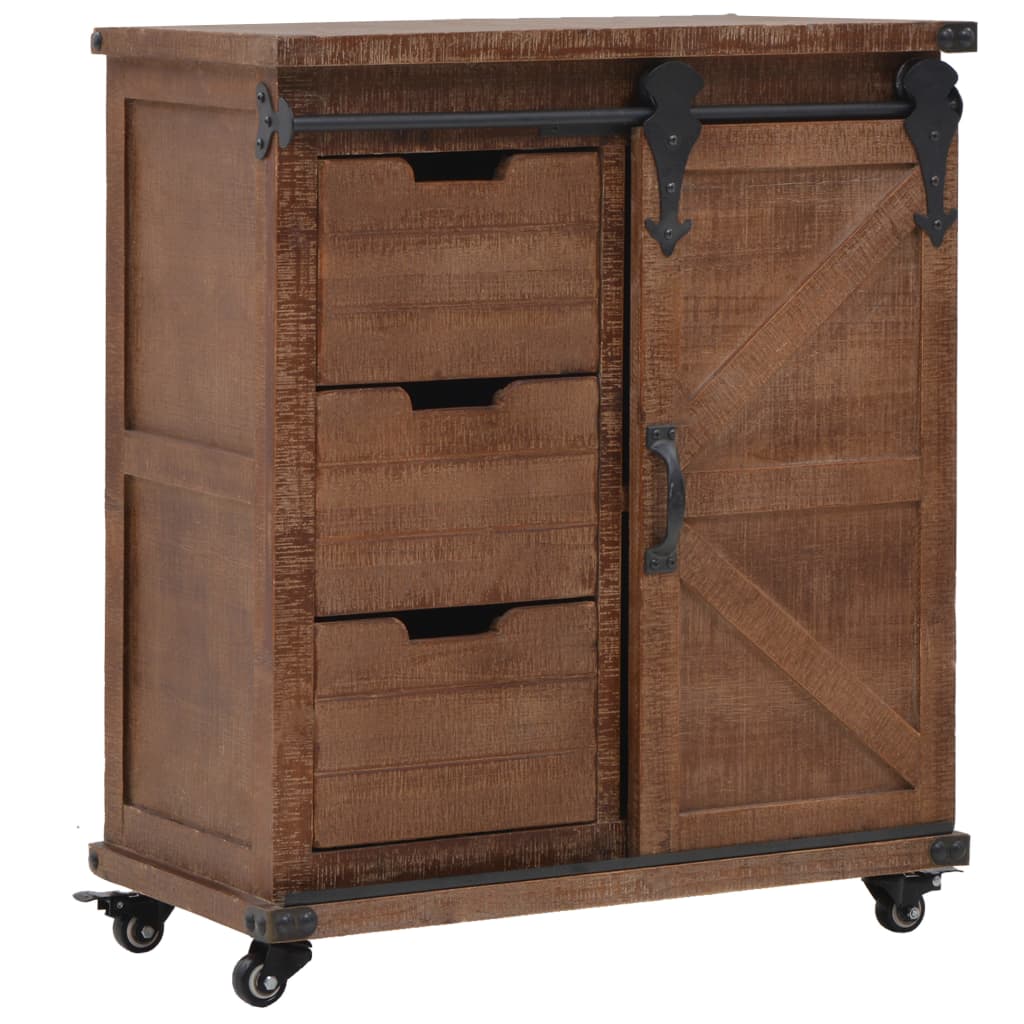 Storage Cabinet Solid Fir Wood 64x33.5x75 cm Brown - Tyrell & Tyrell