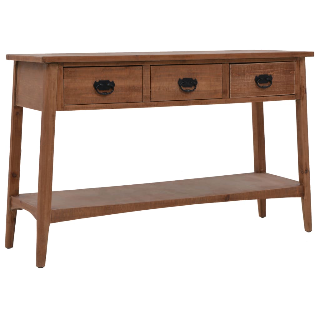 Console Table Solid Fir Wood 126x40x77.5 cm Brown - The Home Maker