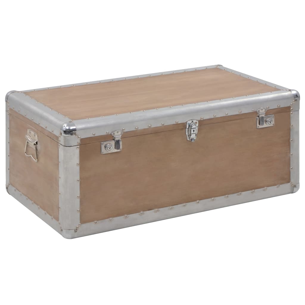 Storage Box Solid Fir Wood 91x52x40 cm Brown - All Things Good