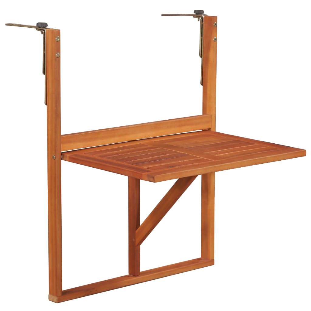 Hanging Balcony Table 64.5x44x80 cm Solid Acacia Wood - Unbeatable Bargains