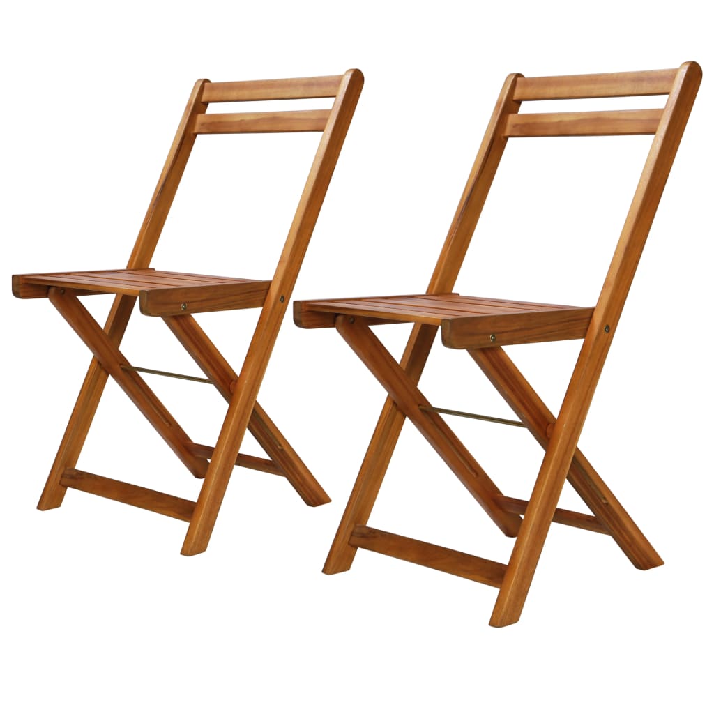 Outdoor Bistro Chairs 2 pcs Solid Acacia Wood - Casper Homes