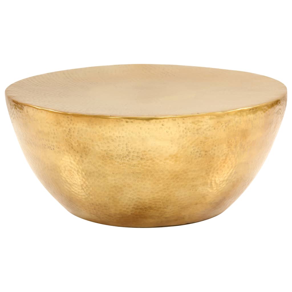 Coffee Table Hammered Aluminium 70x30 cm Brass - The Home Maker