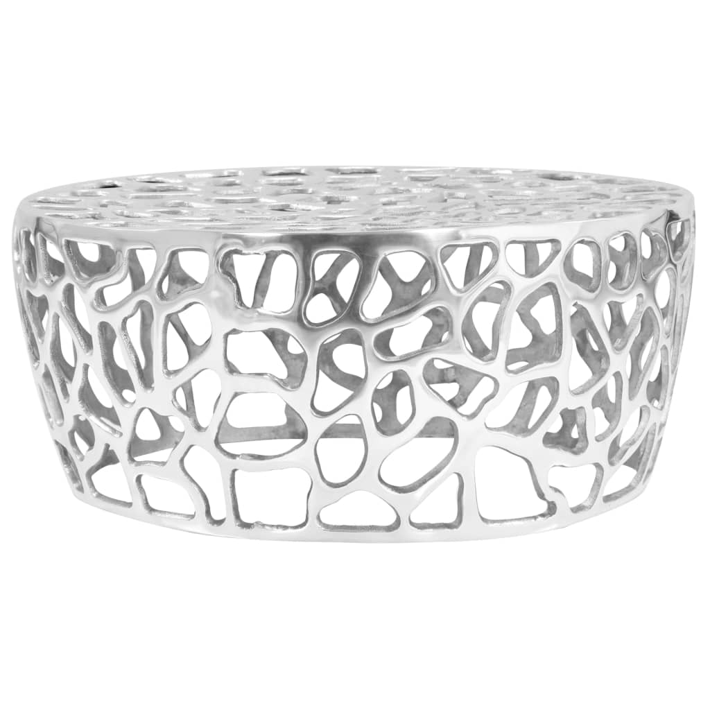 Coffee Table Casted Aluminium 70x30 cm Silver - All Things Good
