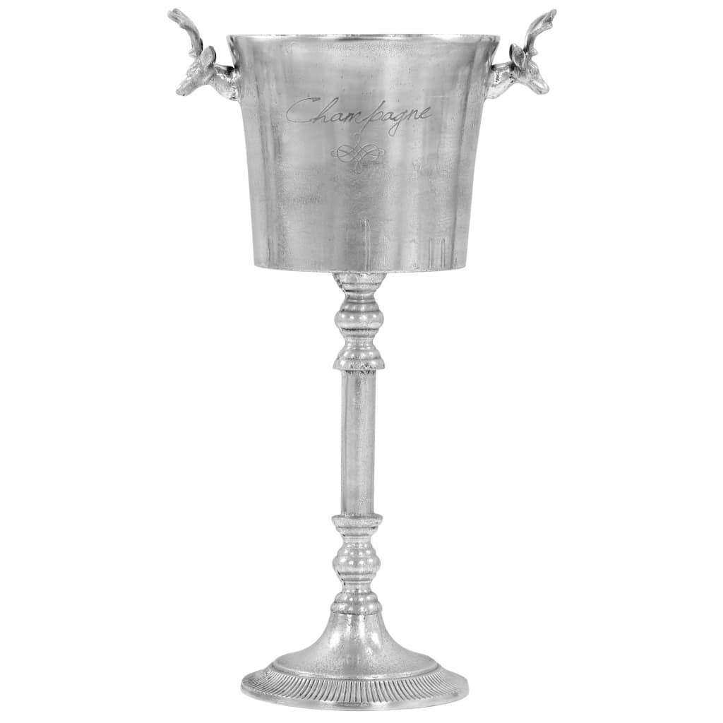Champagne Cooler Solid Aluminium 39x29x71 cm Silver - Decor Base