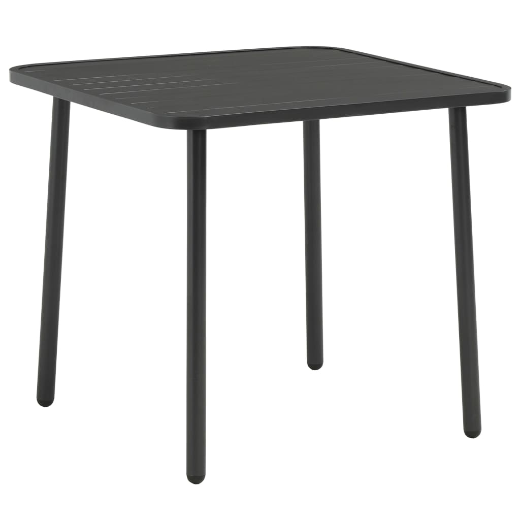 Garden Table Dark Grey 80x80x72 cm Steel - Design Hut