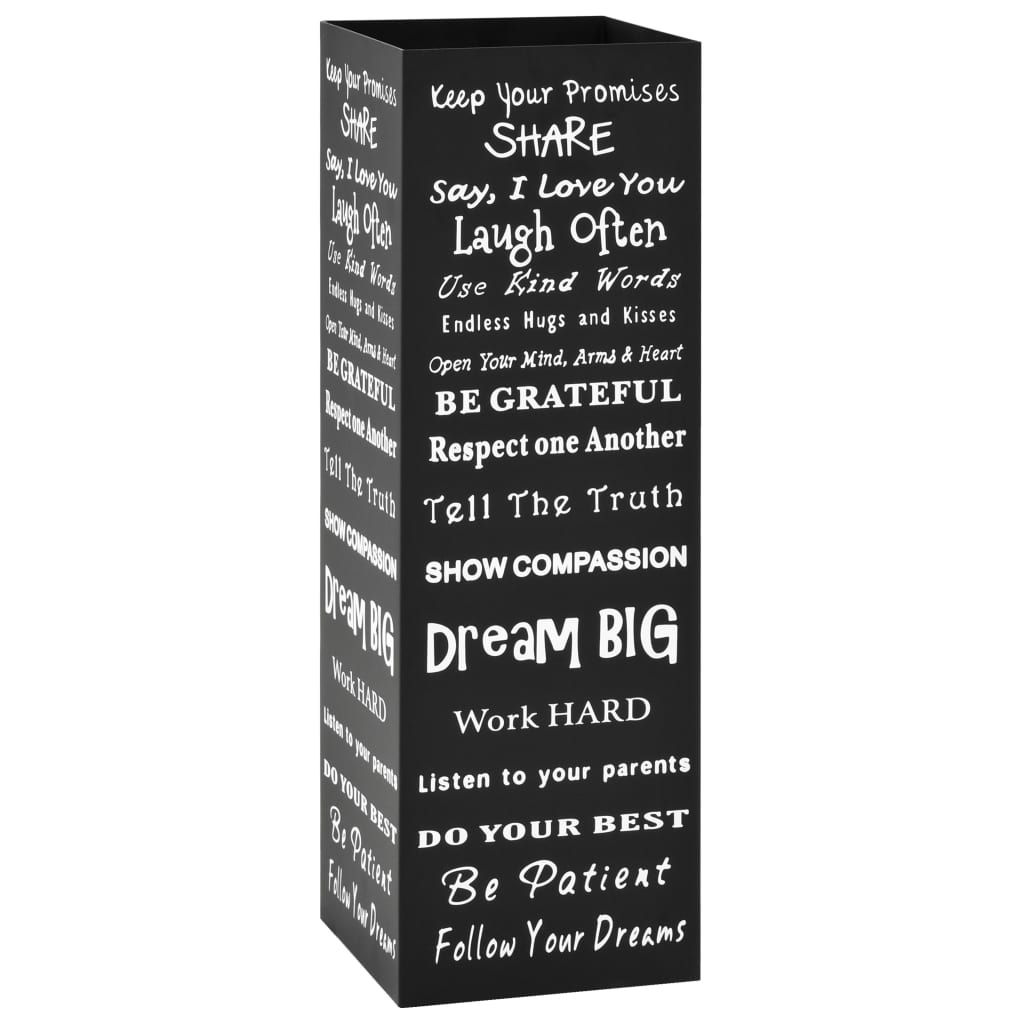 Umbrella Stand Text Steel Black - Sid & Sam