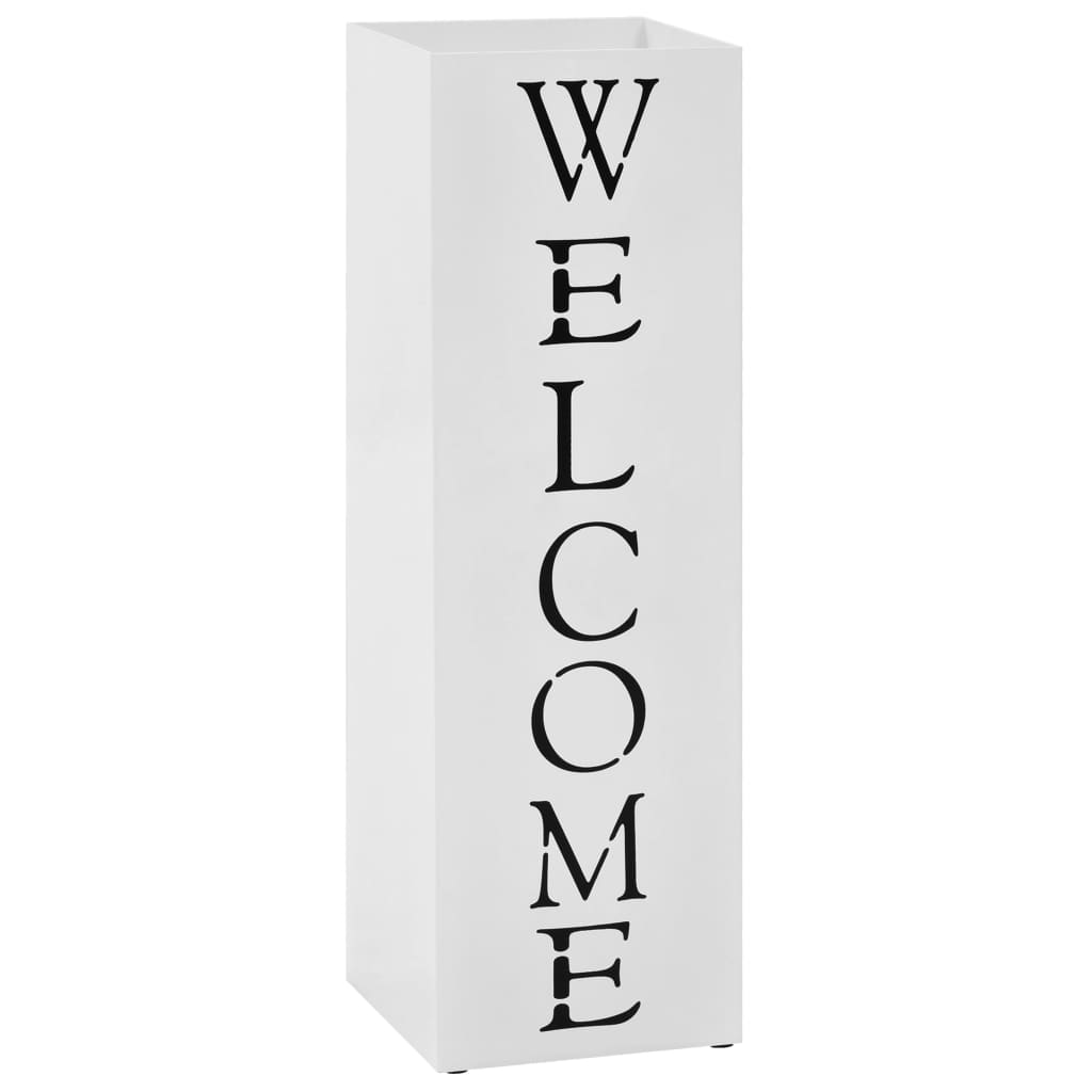 Umbrella Stand Welcome Steel White - Merkel Designers