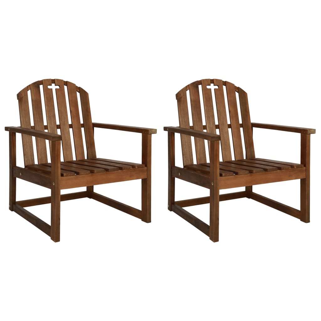 Garden Sofa Chairs 2 pcs Solid Acacia Wood - Style and Chic