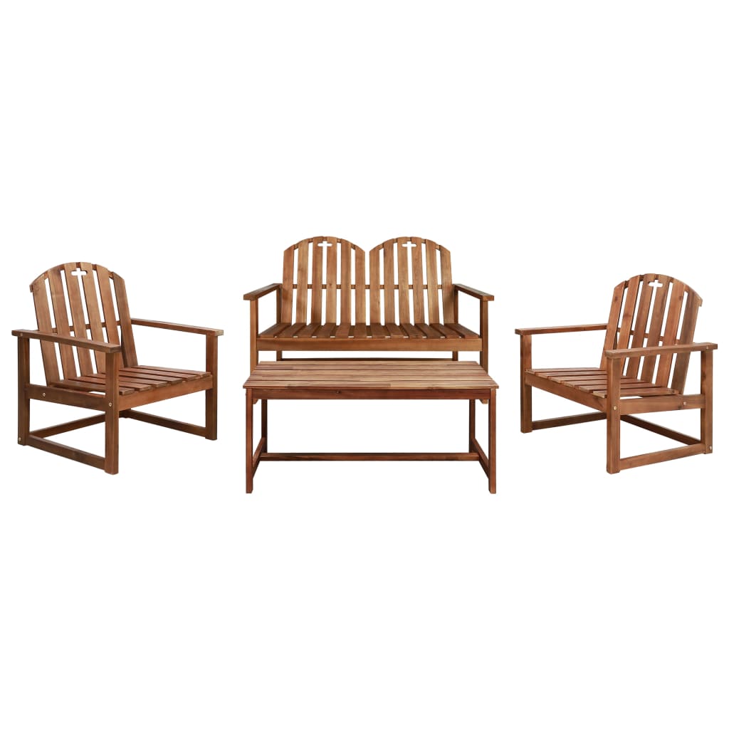 4 Piece Outdoor Lounge Set Solid Acacia Wood - Sid & Sam