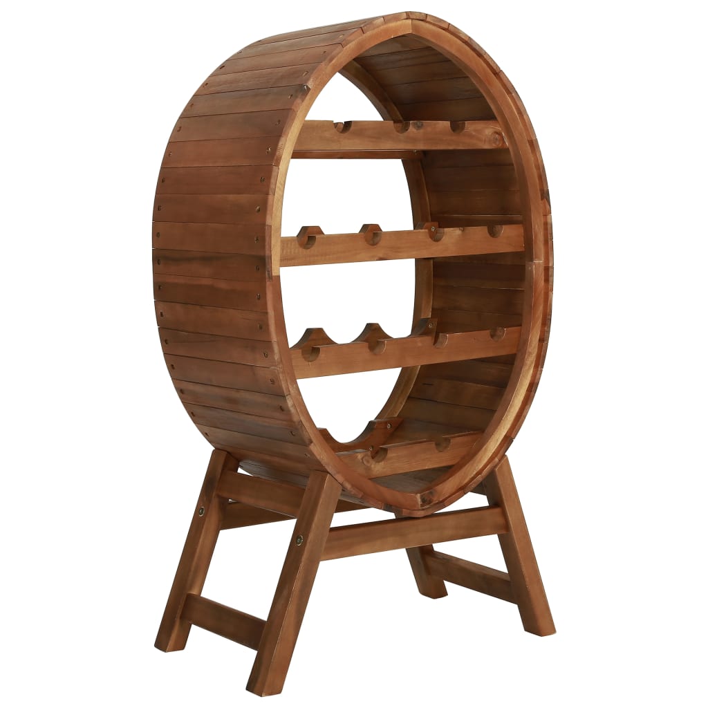 Wine Rack 13 Bottles Solid Acacia Wood - Decor Base