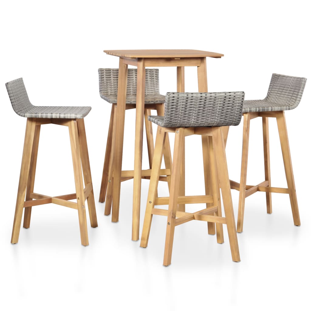 5 Piece Outdoor Dining Set Solid Acacia Wood - Brittle & Co