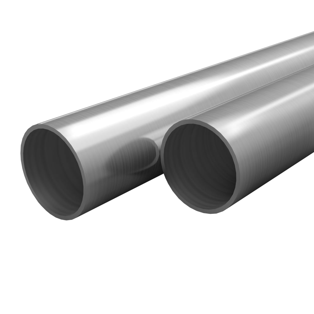 2 Pcs Stainless Steel Tubes Round V2A 2m 42x1.8mm - Discount Dealers