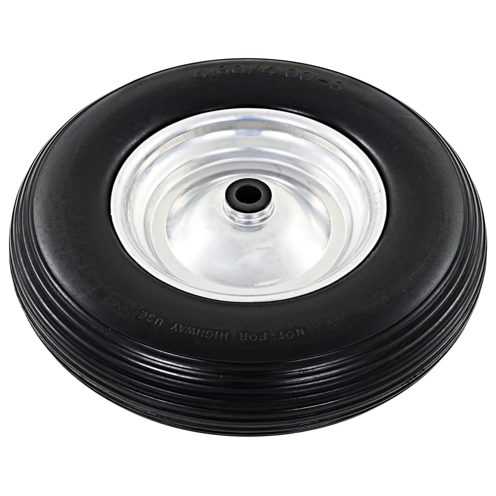 Wheelbarrow Wheel with Axle Solid PU 4.00-8 390mm - Unbeatable Bargains