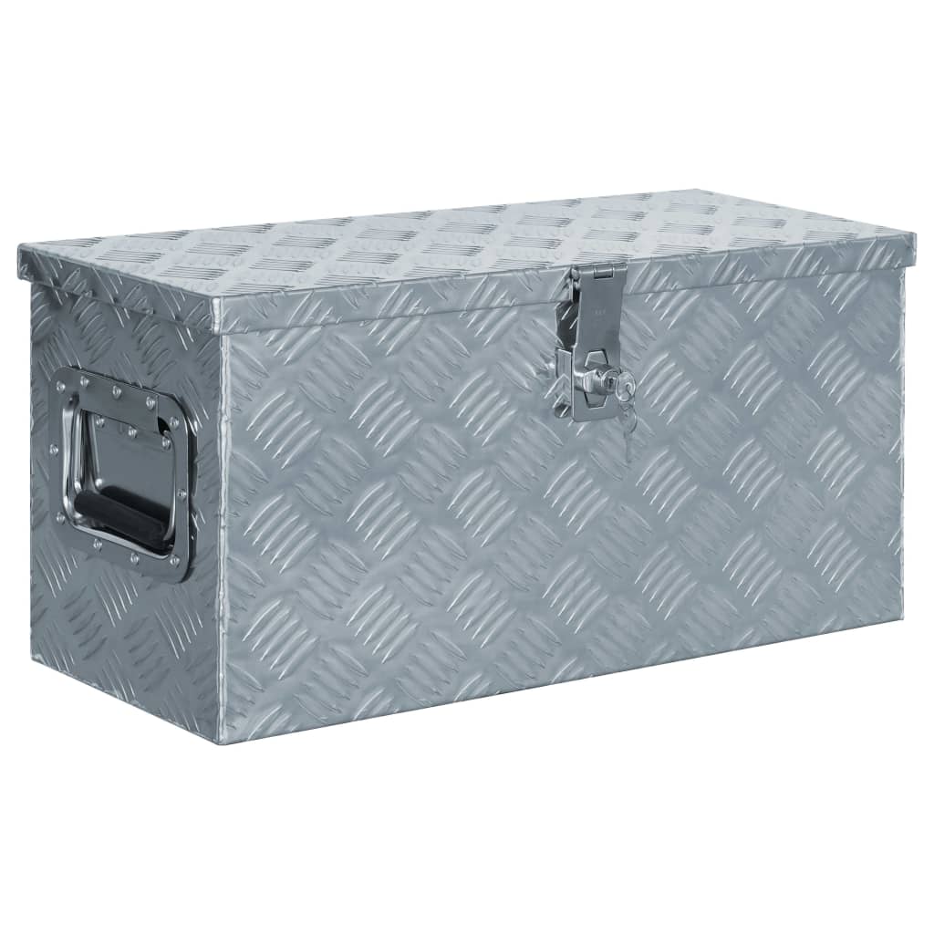 Aluminium Box 61.5x26.5x30 cm Silver - Millennium Furniture