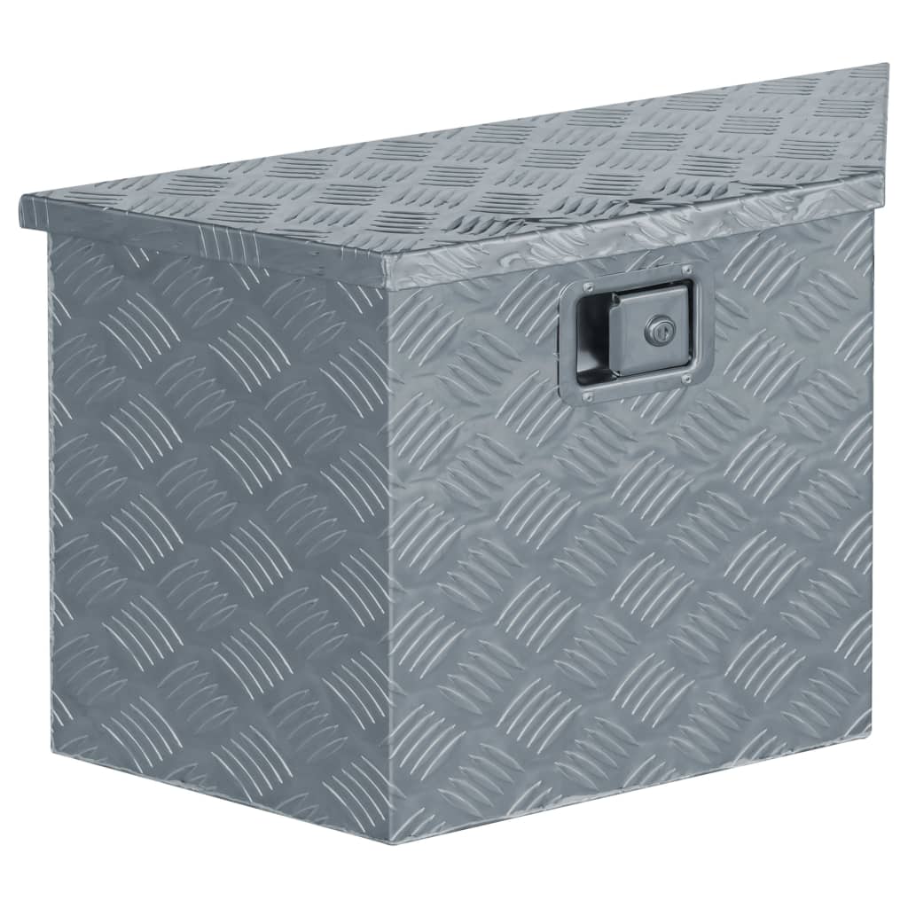 Aluminium Box 70x24x42 cm Trapezoid Silver - Design Hut