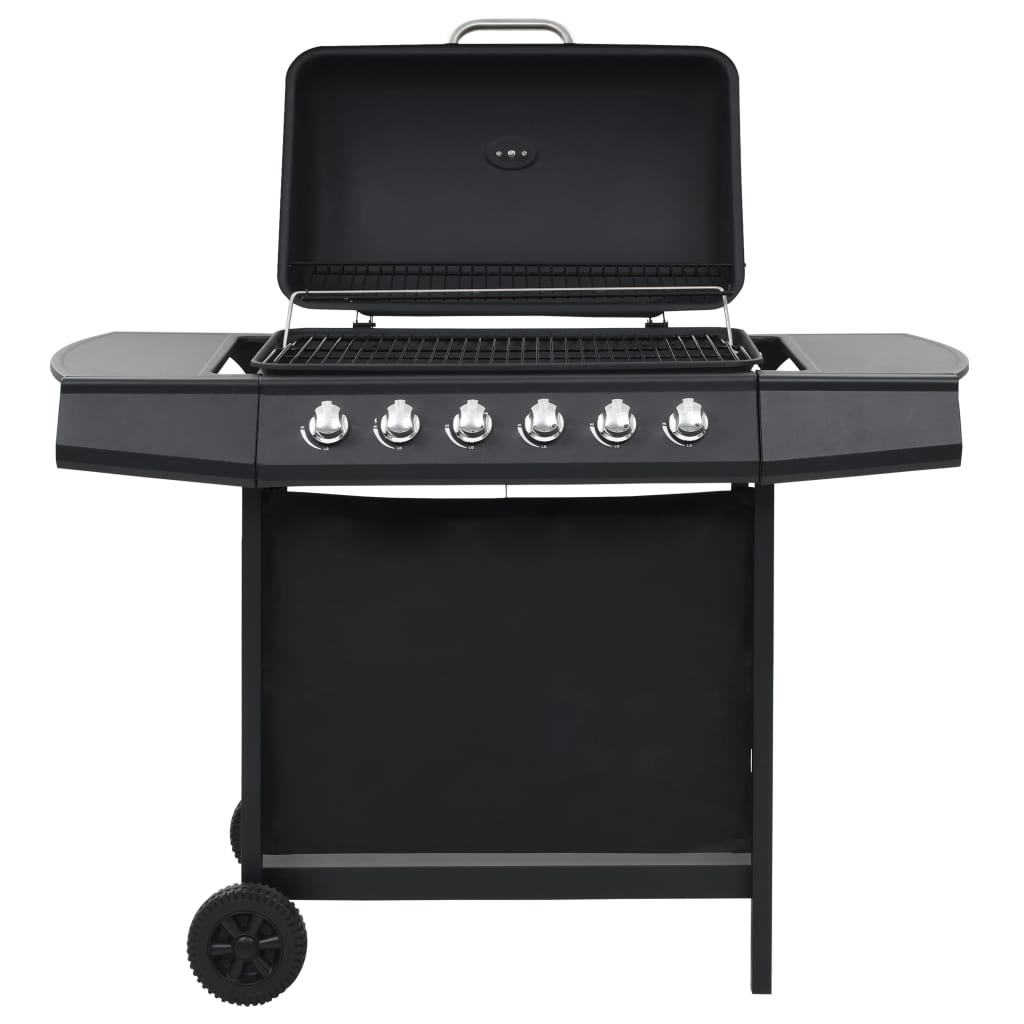 Gas BBQ Grill with 6 Cooking Zones Steel Black - Tyrell & Tyrell