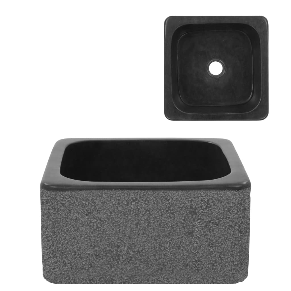Sink 30x30x15 cm Riverstone Black - Unbeatable Bargains