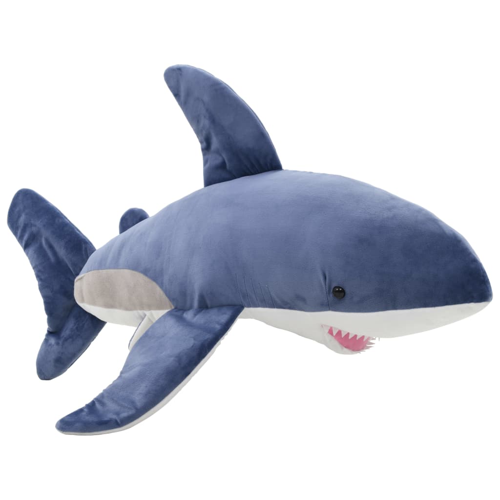 White Shark Cuddly Toy Plush Blue and White - Design Hut