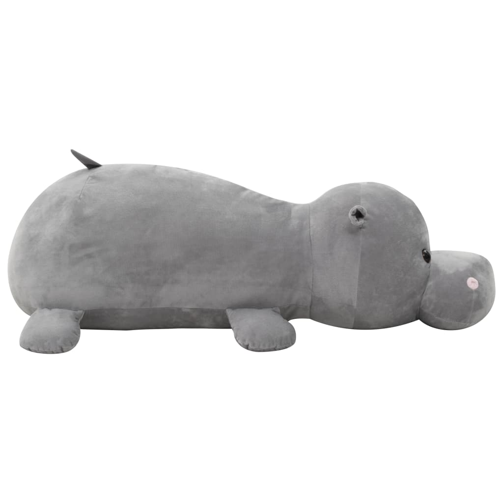 Hippo Cuddly Toy Plush Grey - R and M Furniture
