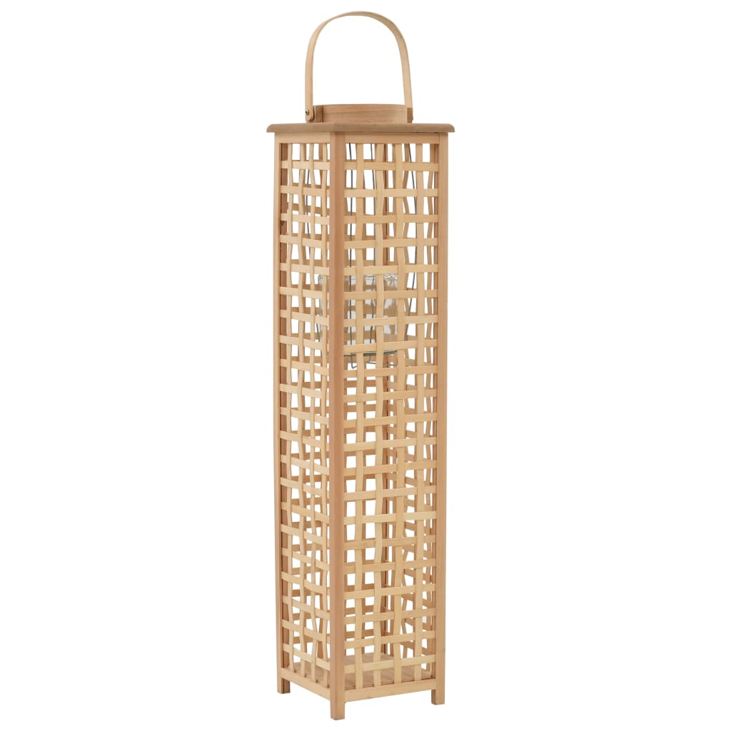 Hanging Candle Lantern Holder Bamboo Natural - Discount Dealers