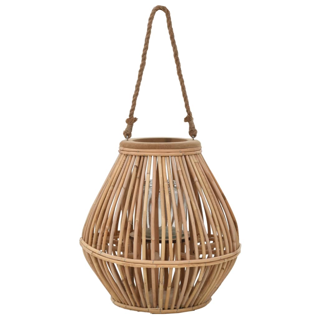 Hanging Candle Lantern Holder Wicker Natural - Tyrell & Tyrell
