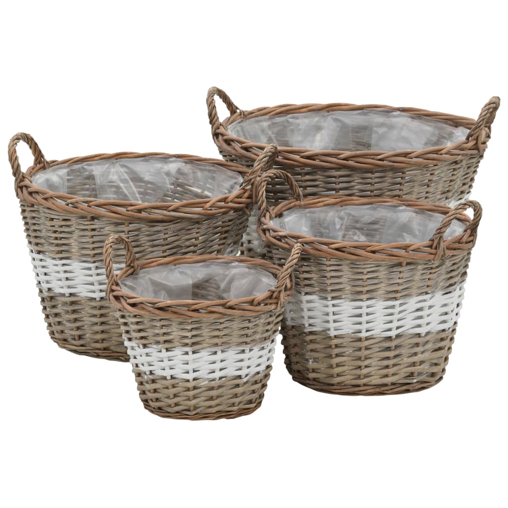 Raised Bed 4 pcs Wicker with PE Lining - Unbeatable Bargains