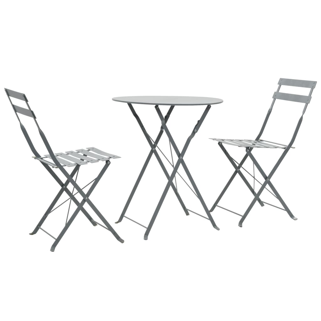 3 Piece Bistro Set Steel Grey - Millennium Furniture