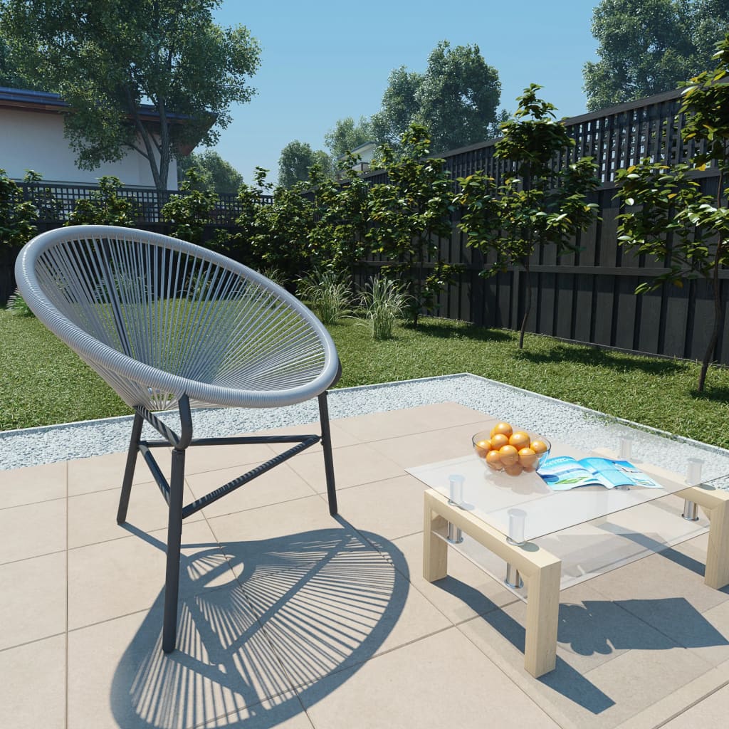 Garden Moon Chair Poly Rattan Grey - The Home Maker