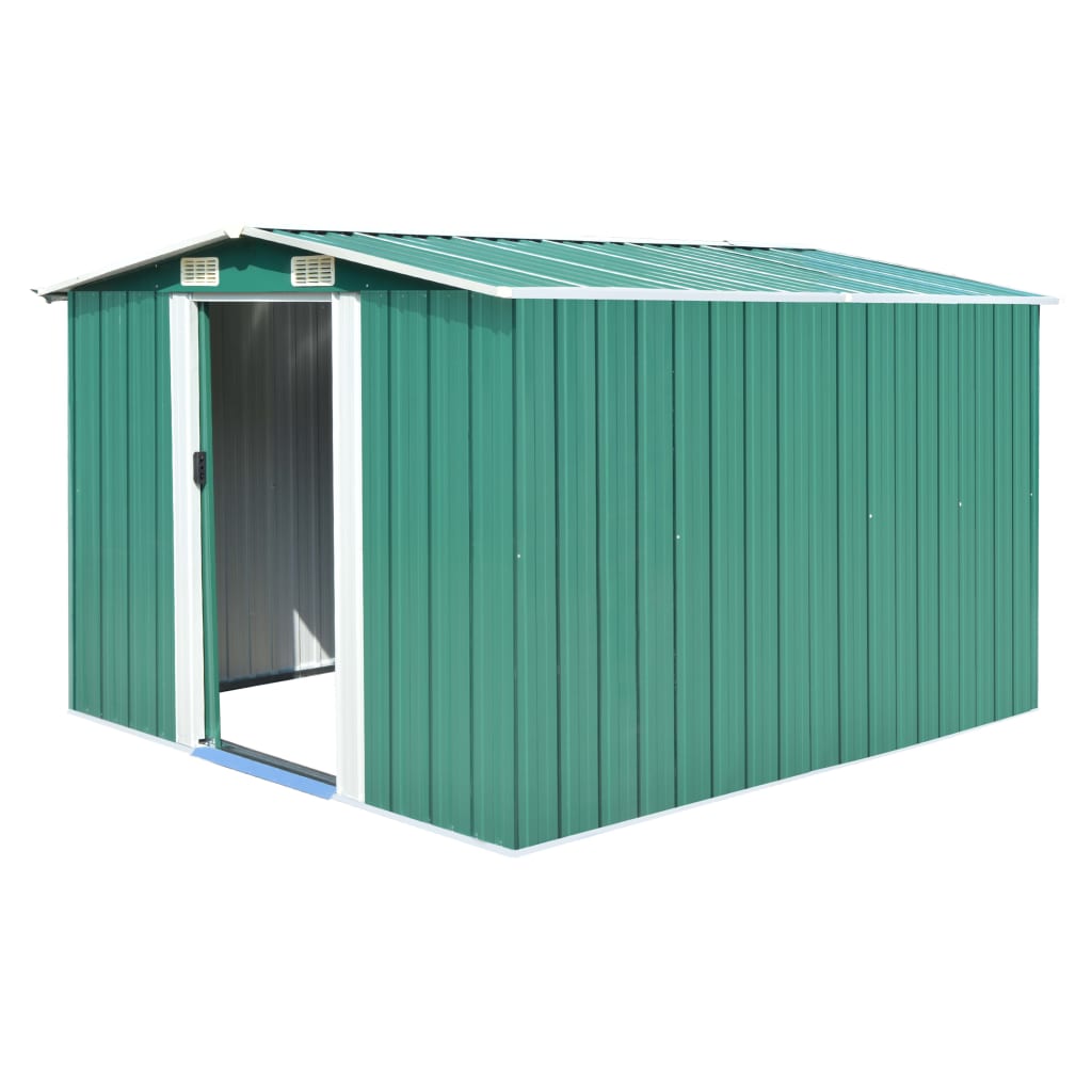 Garden Shed 257x298x178 cm Metal Green - The Home Maker