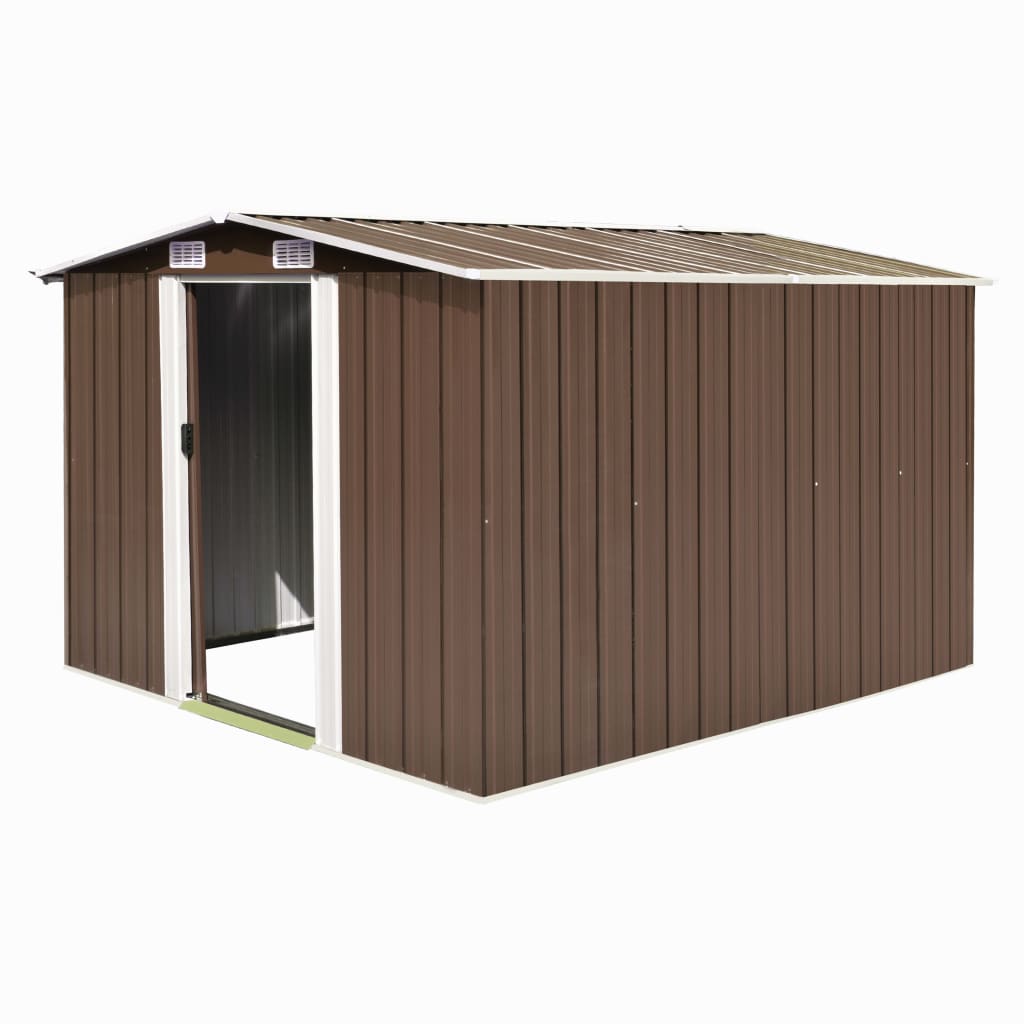 Garden Shed 257x298x178 cm Metal Brown - Merkel Designers