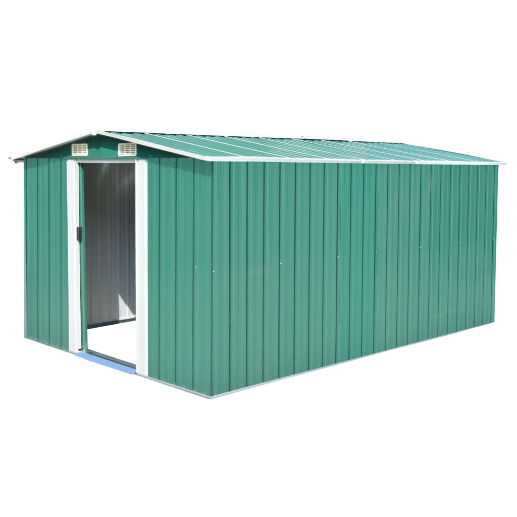 Garden Shed 257x392x181 cm Metal Green - Direct Imports
