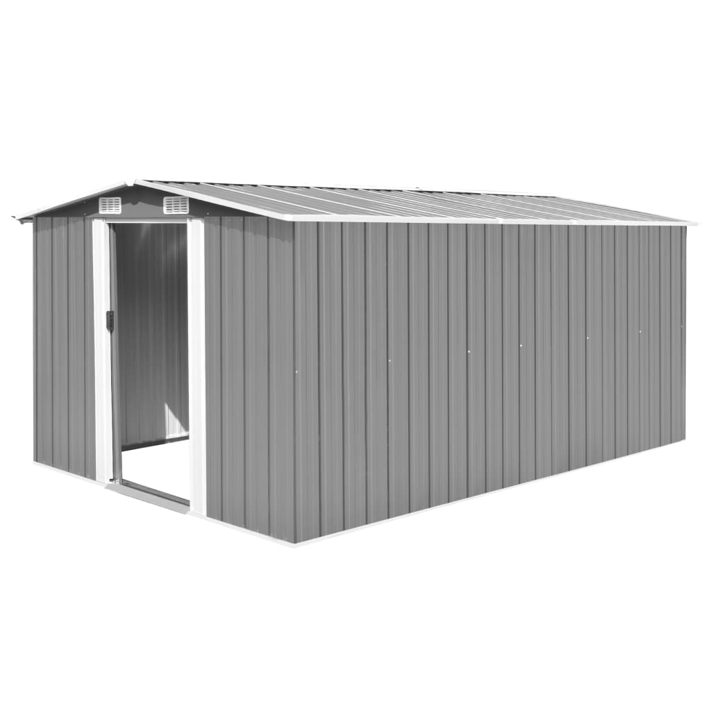 Garden Shed 257x392x181 cm Metal Grey - Style and Chic
