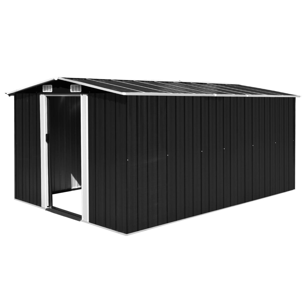Garden Shed 257x392x181 cm Metal Anthracite - All Things Good