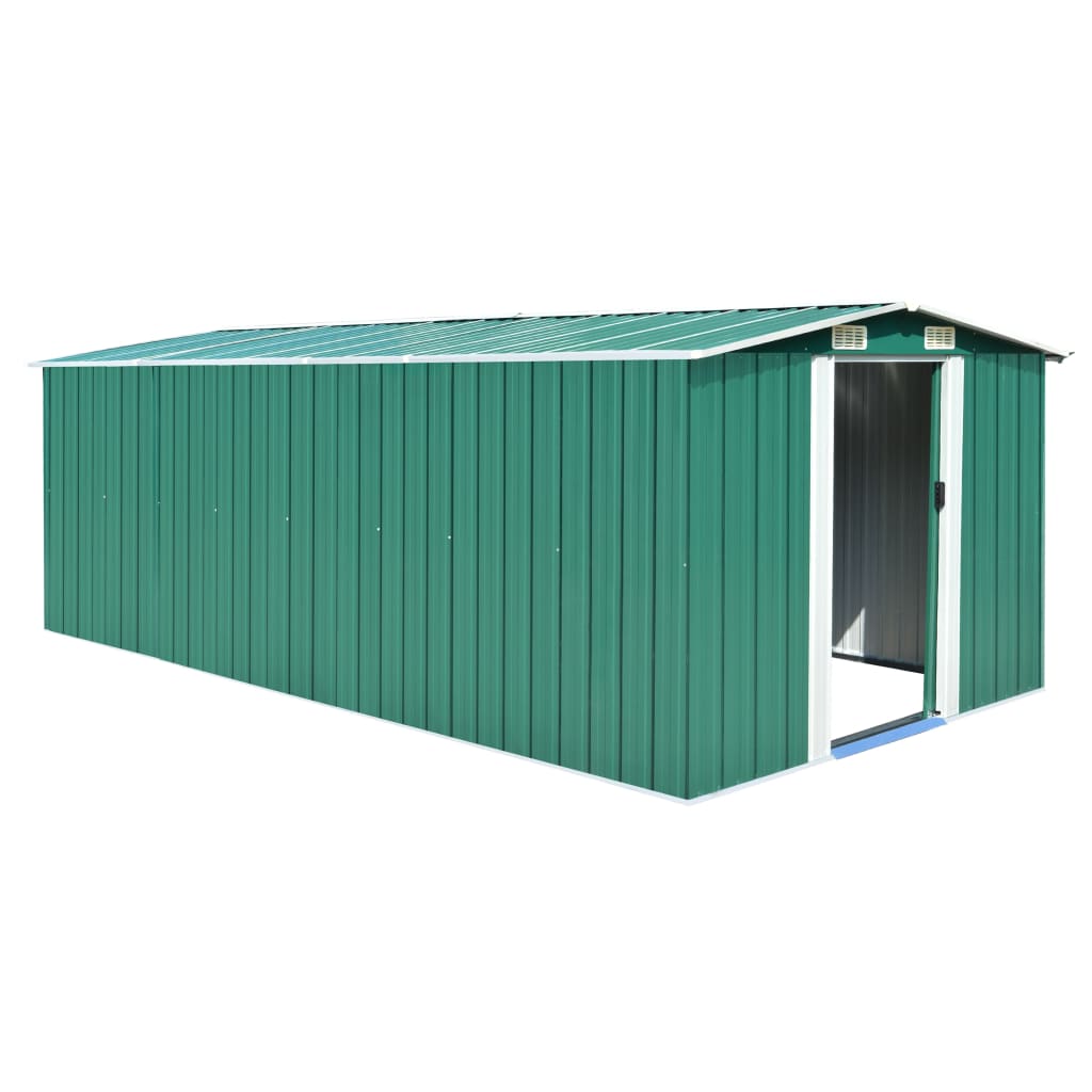 Garden Shed 257x489x181 cm Metal Green - Merlin Deals
