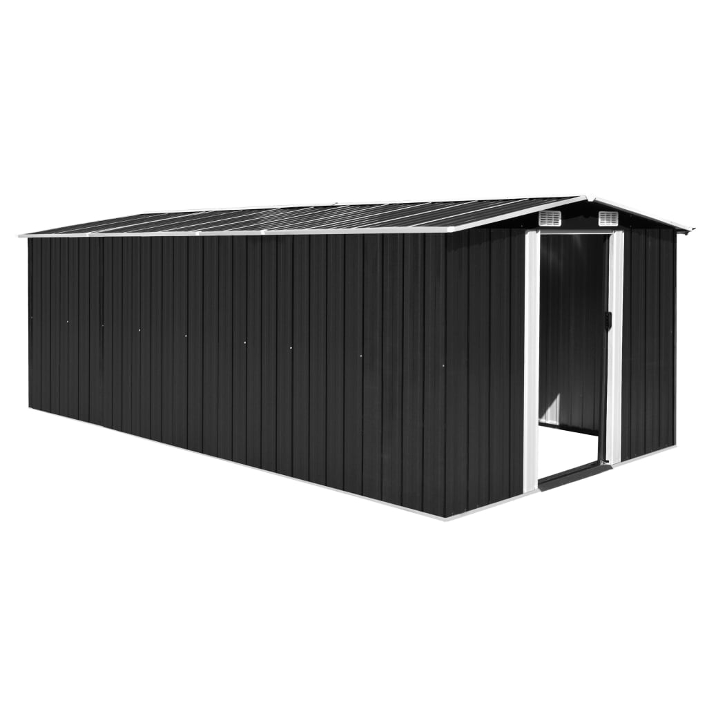 Garden Shed 257x489x181 cm Metal Anthracite - Direct Imports