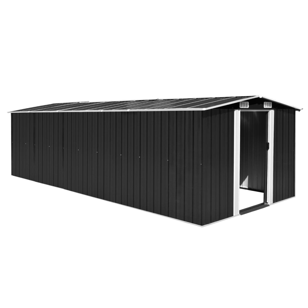 Garden Shed 257x580x181 cm Metal Anthracite - Charlotte Dunes