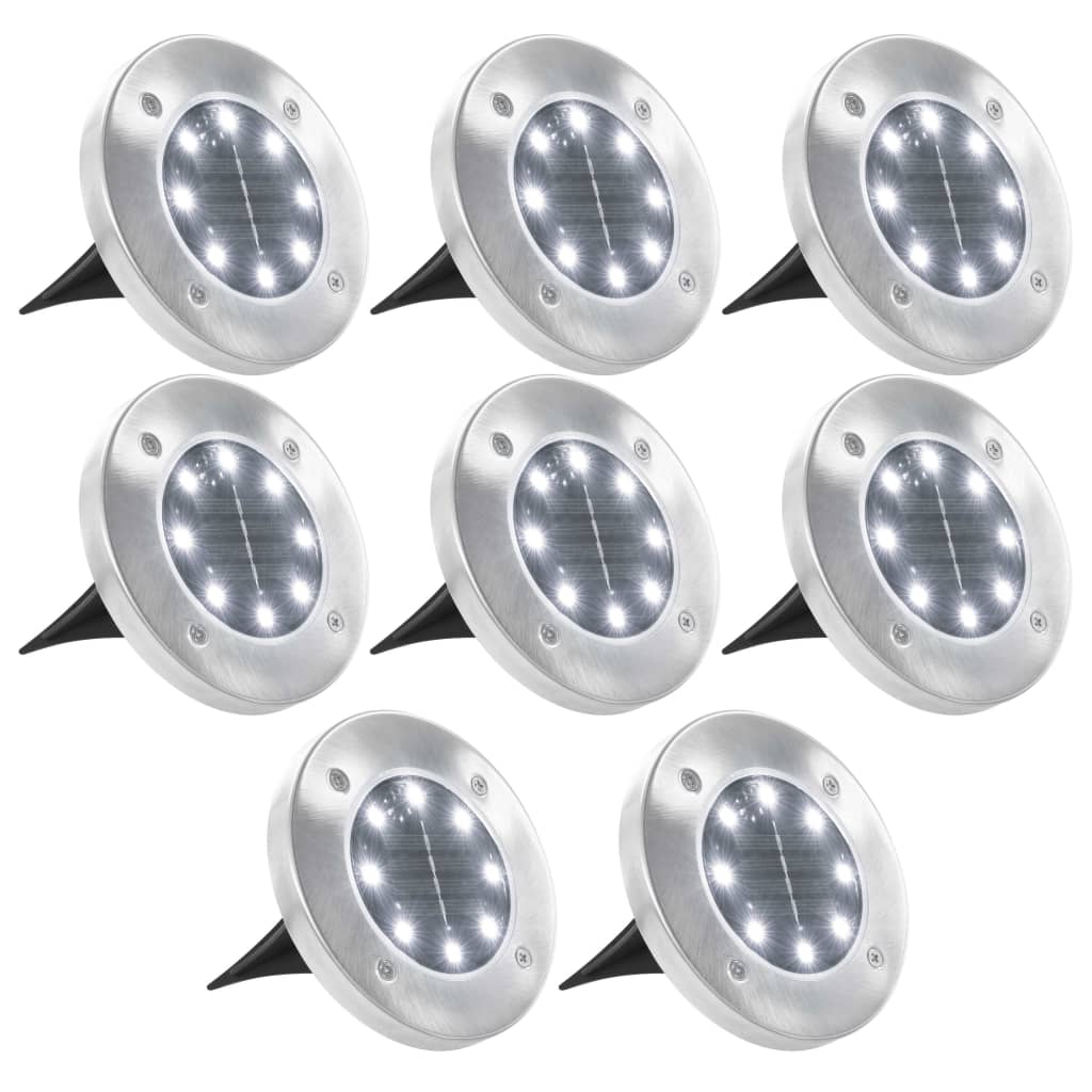 Solar Ground Lights 8 pcs LED Lights White - Unbeatable Bargains