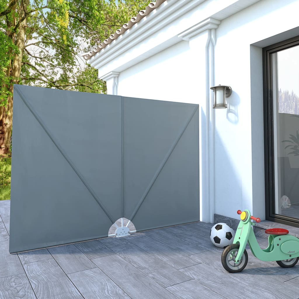 ENIVALE Collapsible Terrace Side Awning 240x160 cm - Grey - Design Hut