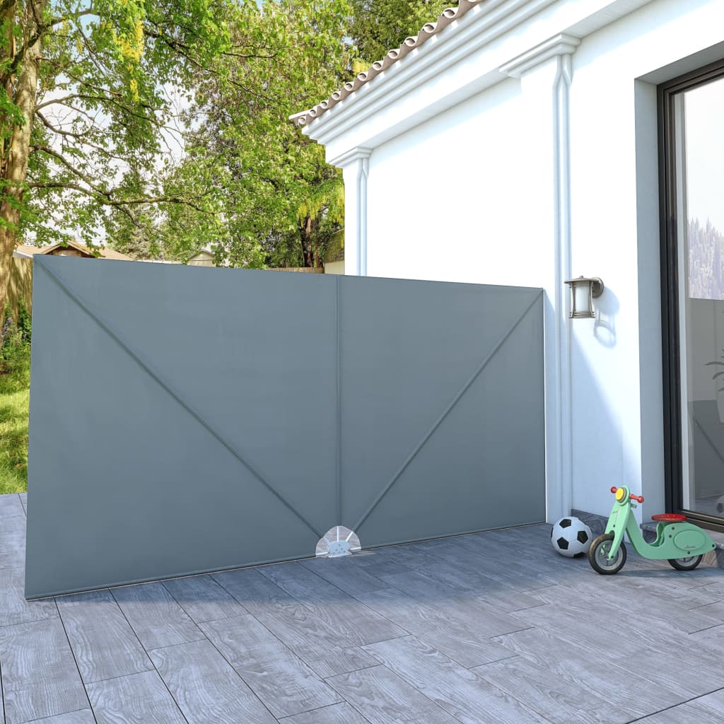 Collapsible Terrace Side Awning Grey 400x200 cm - Tyrell & Tyrell
