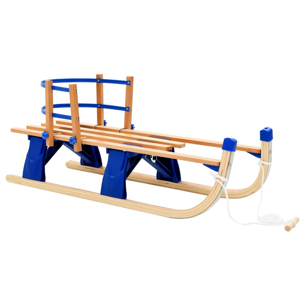 Folding Snow Sledge with Backrest Wood 119 cm - Merkel Designers