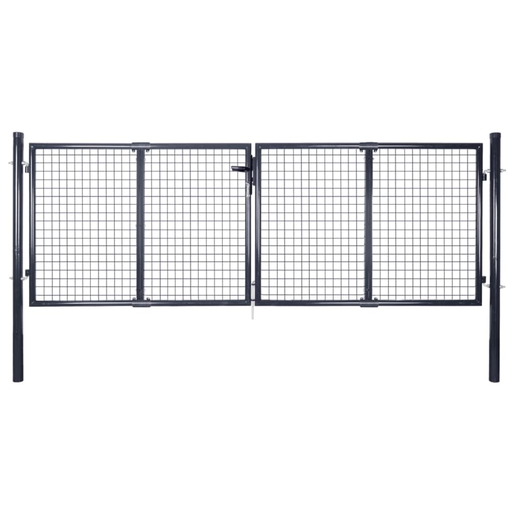 Mesh Garden Gate Galvanised Steel 289x75 cm Grey - Sid & Sam