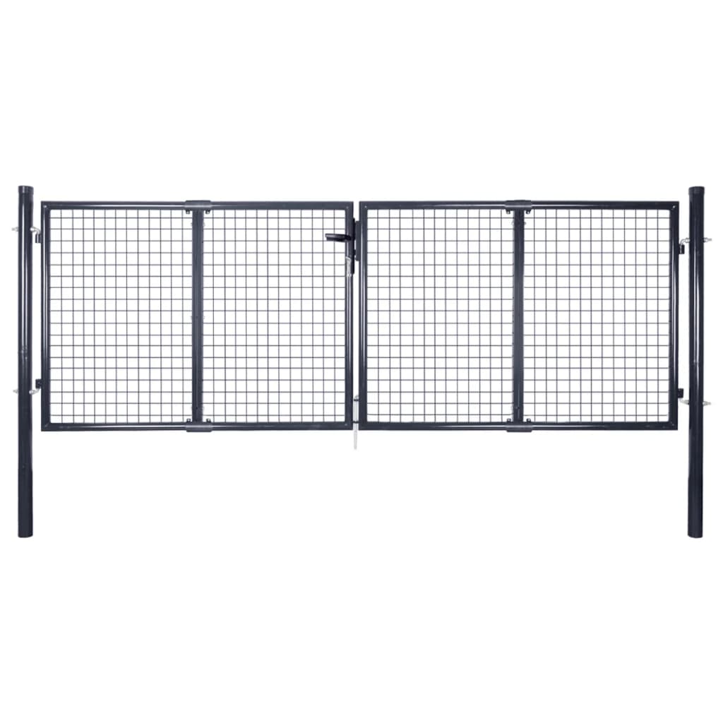 Mesh Garden Gate Galvanised Steel 289x100 cm Grey - Tyrell & Tyrell