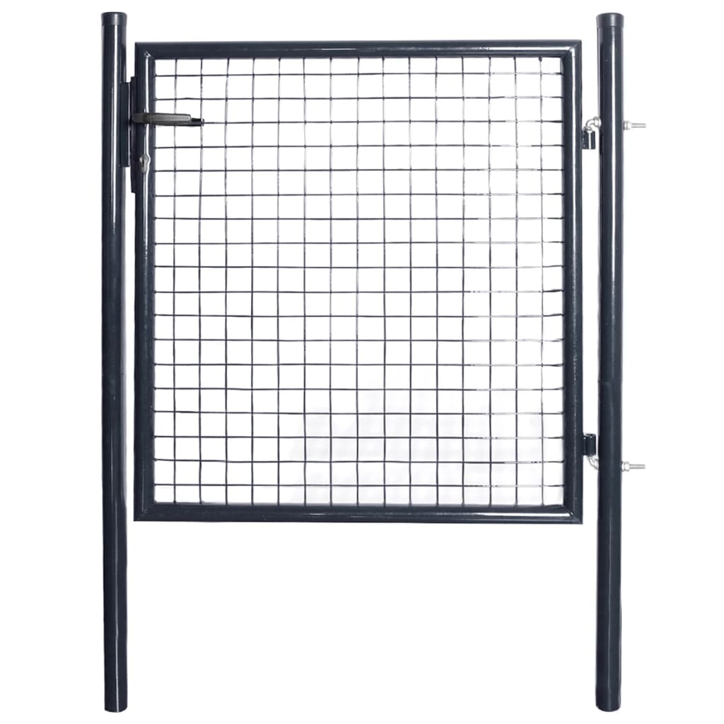 Mesh Garden Gate Galvanised Steel 85.5x100 cm Grey - Unbeatable Bargains