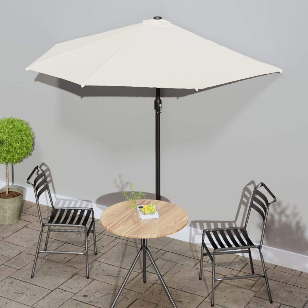 Balcony Parasol with Aluminium Pole Sand 270x144 cm Half - Unbeatable Bargains