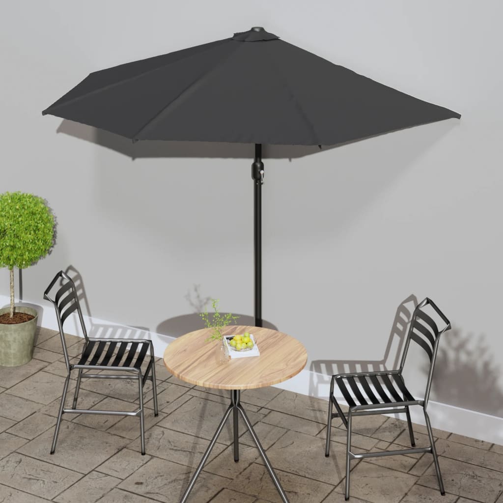 Balcony Parasol with Aluminium Pole Anthracite 270x144 cm Half - R and M Furniture