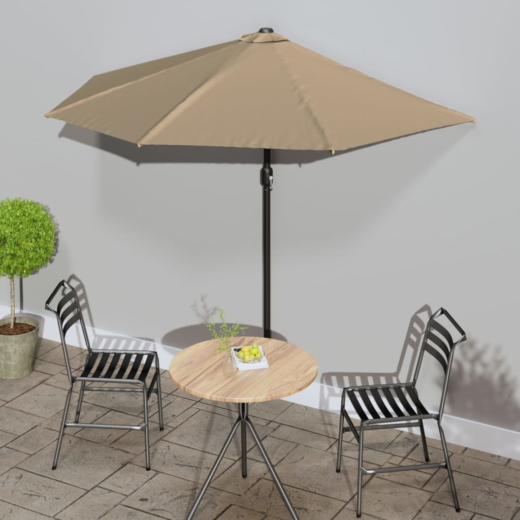 Balcony Parasol with Aluminium Pole Taupe 270x144 cm Half - Decor Base