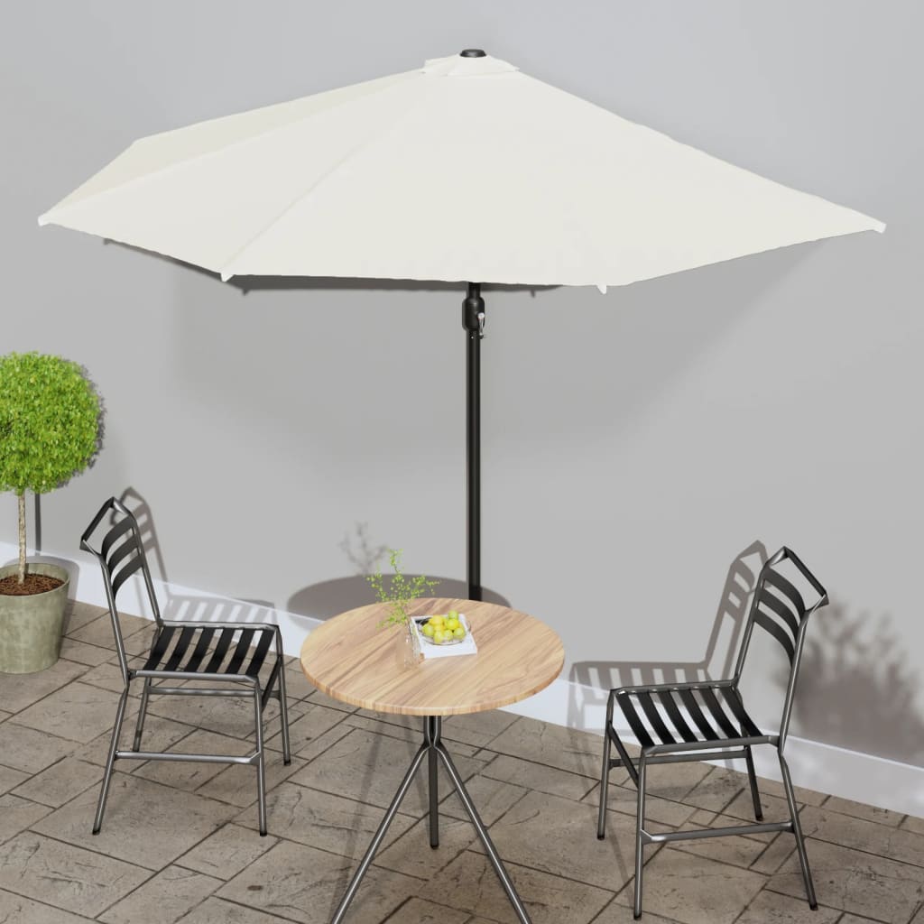 Balcony Parasol with Aluminium Pole Sand 300x155 cm Half - Unbeatable Bargains